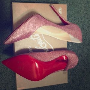 Christian louboutin pink sparkle pump